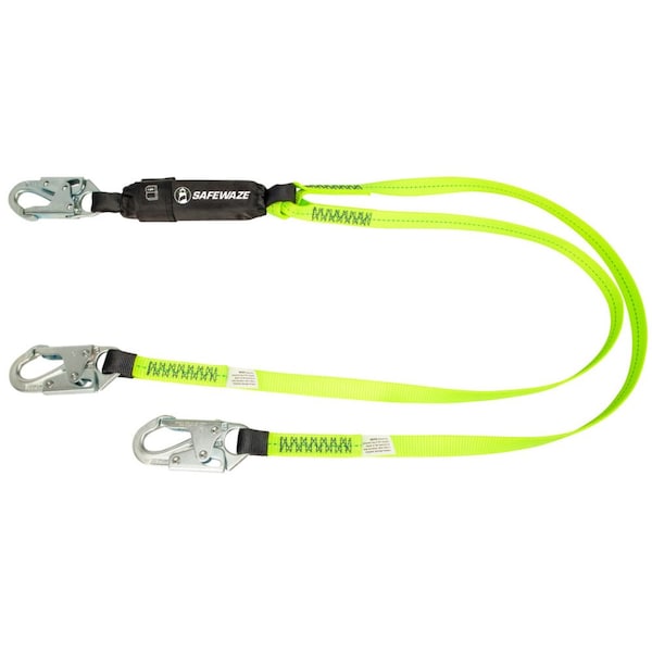 Safewaze PRO 6' Energy Absorbing Lanyard: Dual Leg, Snap Hooks FS561 - main